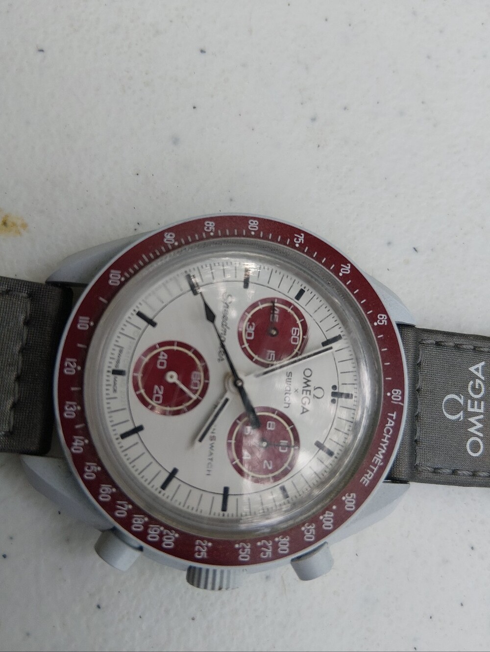 Omega Swatch Mission to Pluto bioceremic 42mm watch.